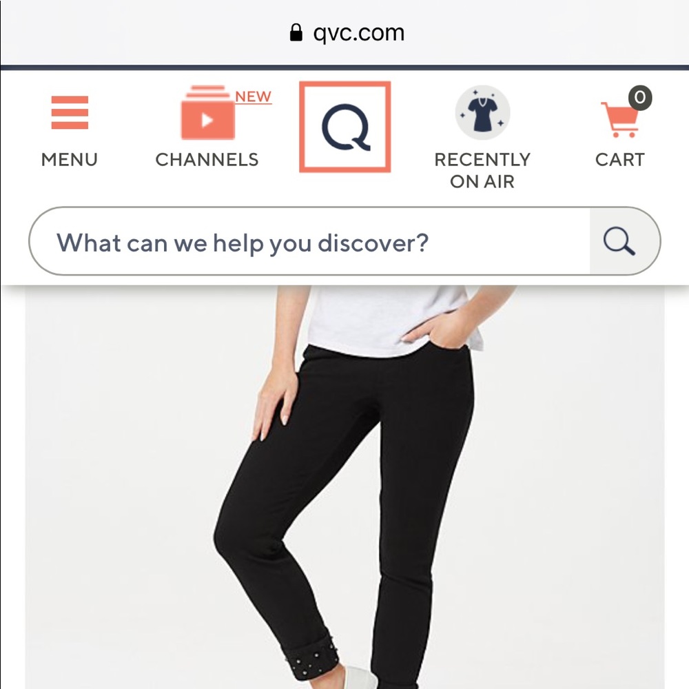 Belle by Kim Gravel qvc premium jeans black 10